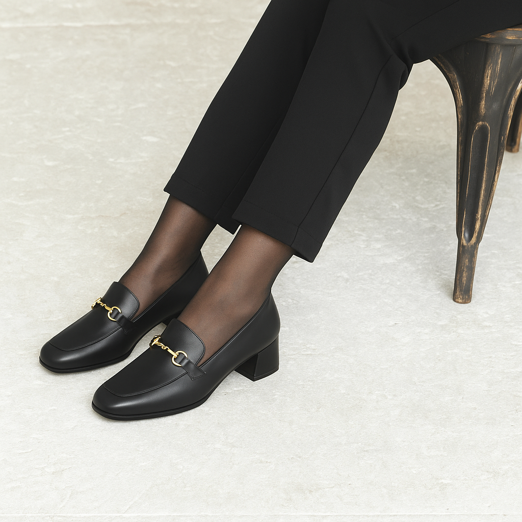 Chaussures Cuir Noir Talon 4 cm chic et pratique