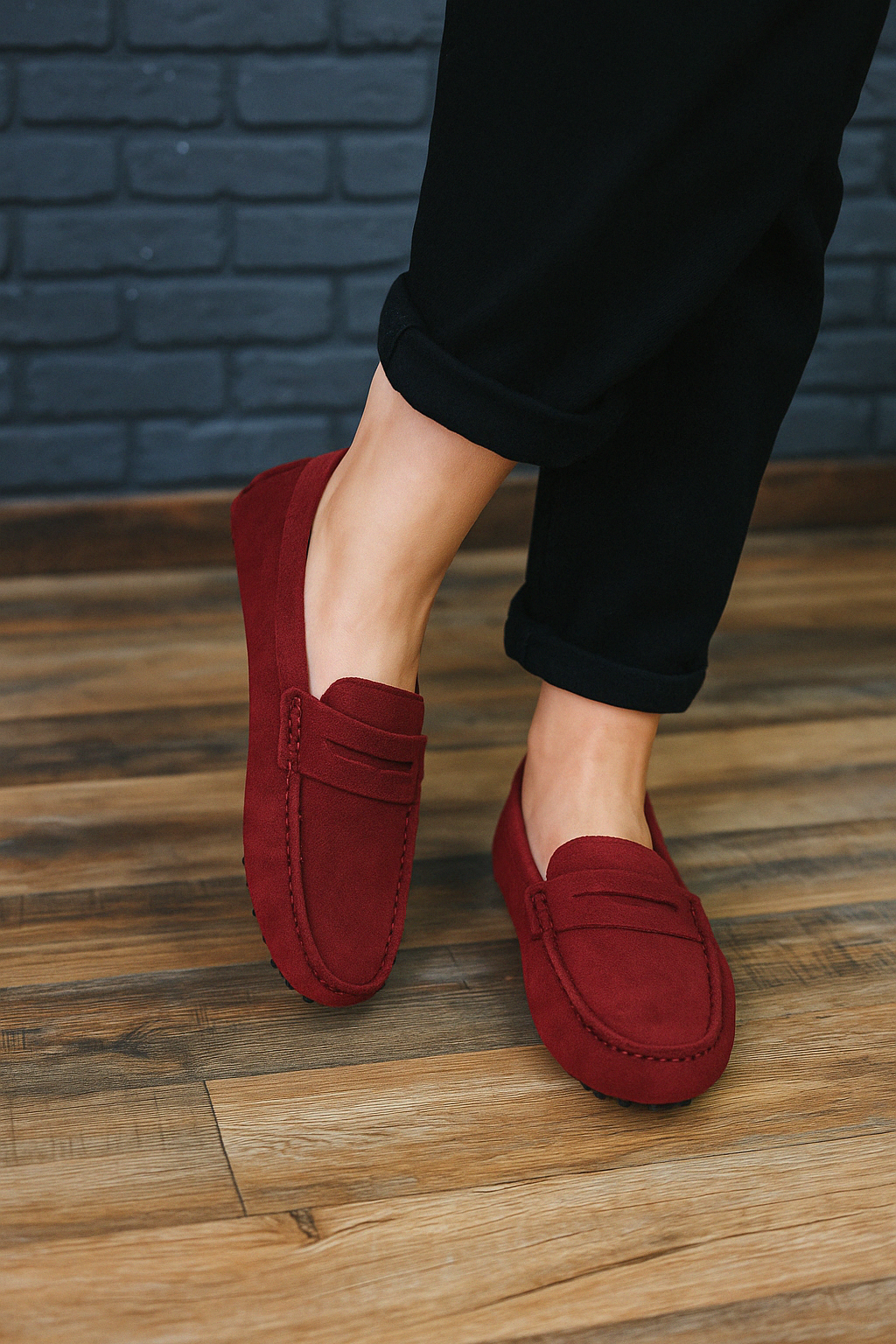 Chaussures Daim Bordeaux Femme