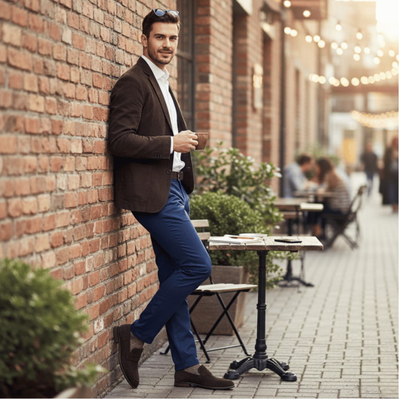 Mocassin Homme Daim Marron Foncé