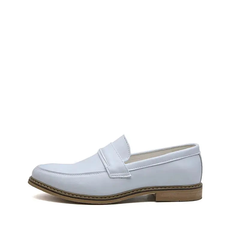 Mocassin Blanc Cuir Homme