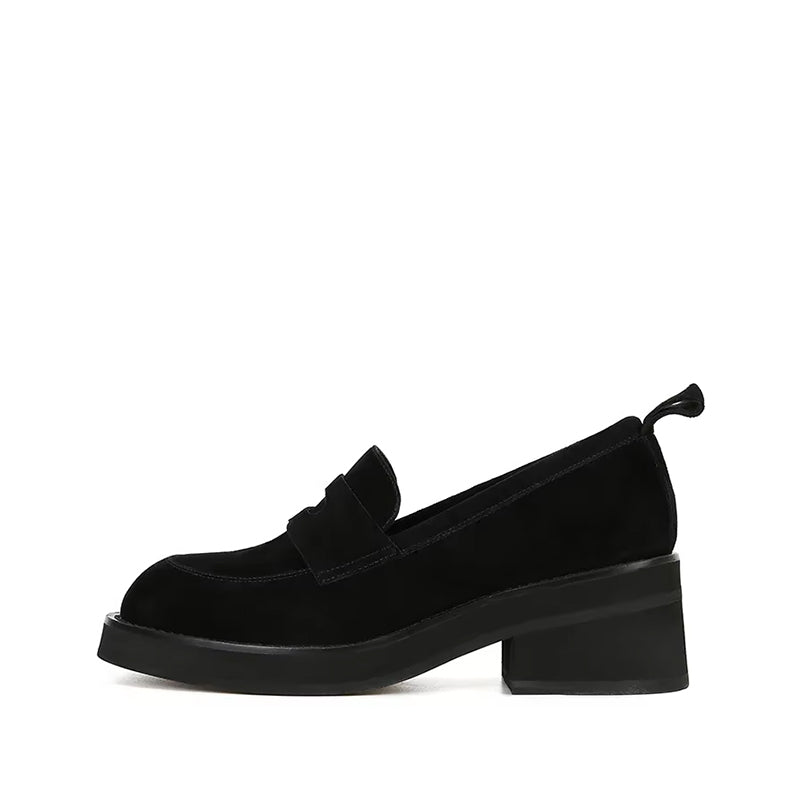 Mocassin Talon Compensé Femme - Noir - Noir / 34 - Mocassins