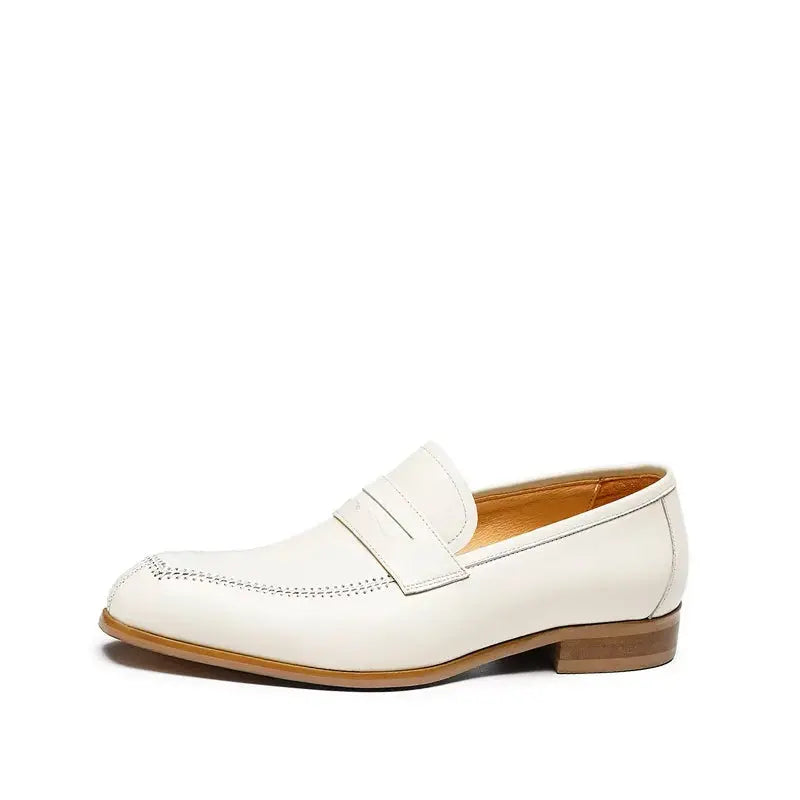 Mocassin Cuir Beige Homme