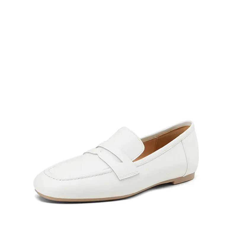 Mocassin Cuir Blanc Femme