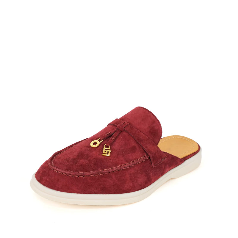 Mocassin Daim Femme Ouvert à Gland - Bordeaux