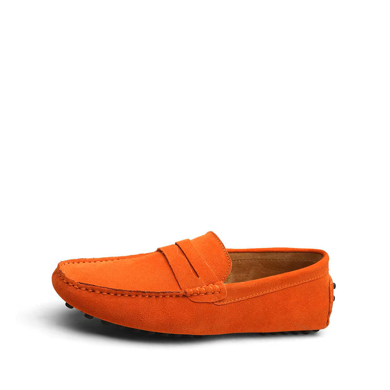 Mocassin Homme Daim Orange