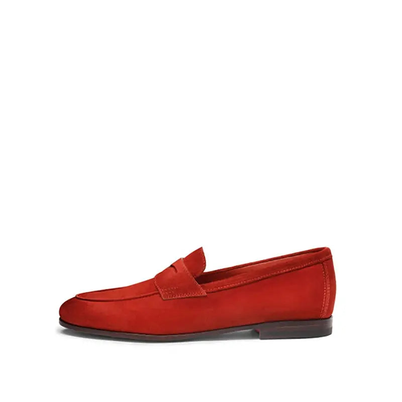 Mocassin Daim Rouge Homme