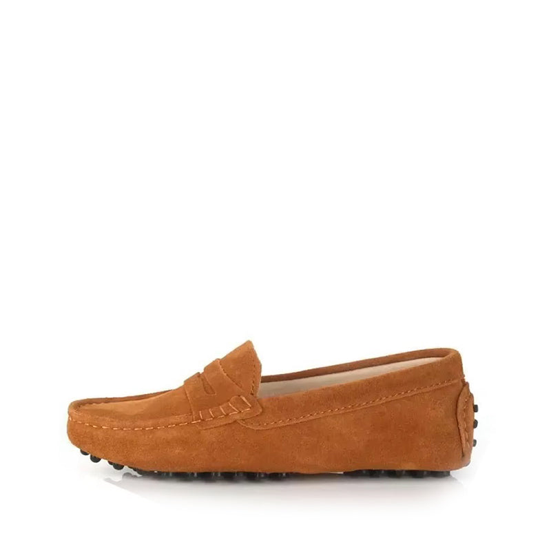 Mocassin Été Femme en Daim et Cuir - Camel