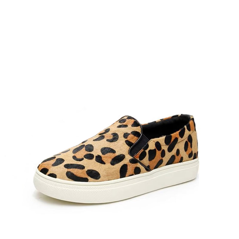 Mocassin Fourré Femme avec Semelle Épaisse - Léopard