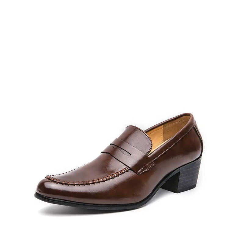 Mocassin Homme Mariage avec Talon - Marron