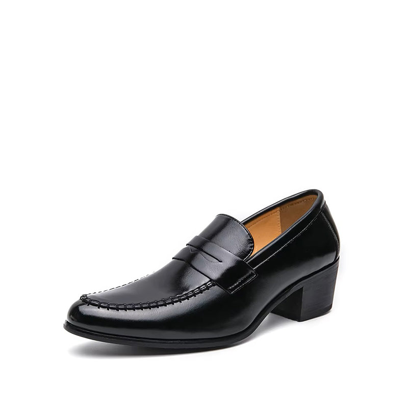 Mocassin Homme Mariage avec Talon - Noir
