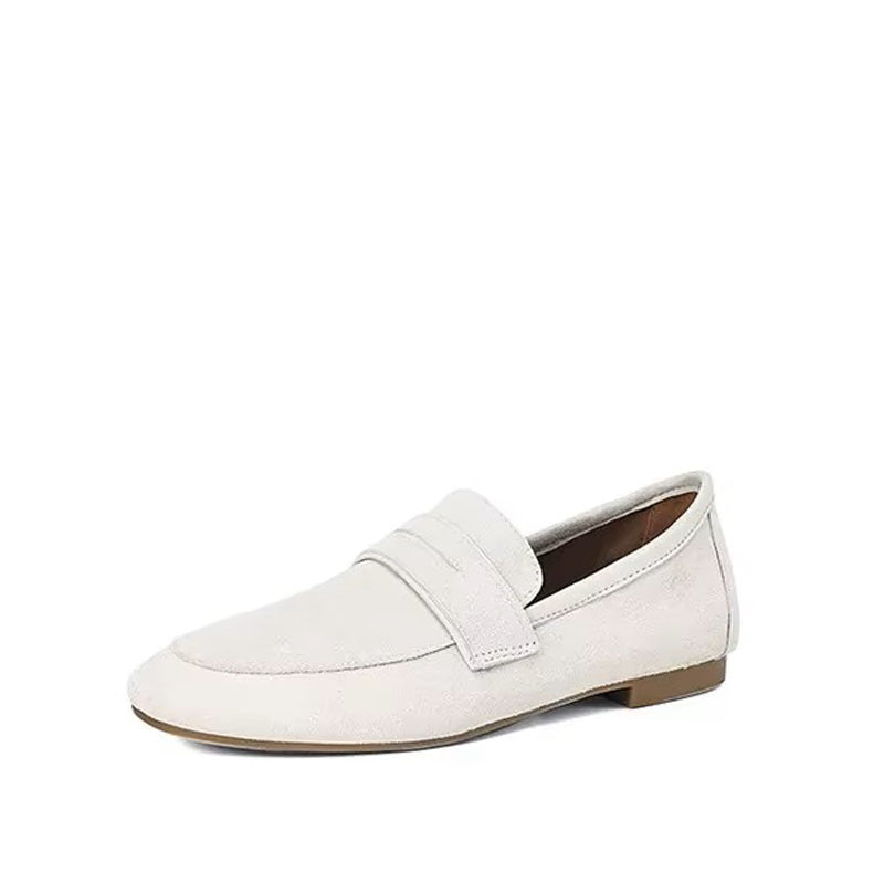 Mocassin Nubuck Femme - Blanc