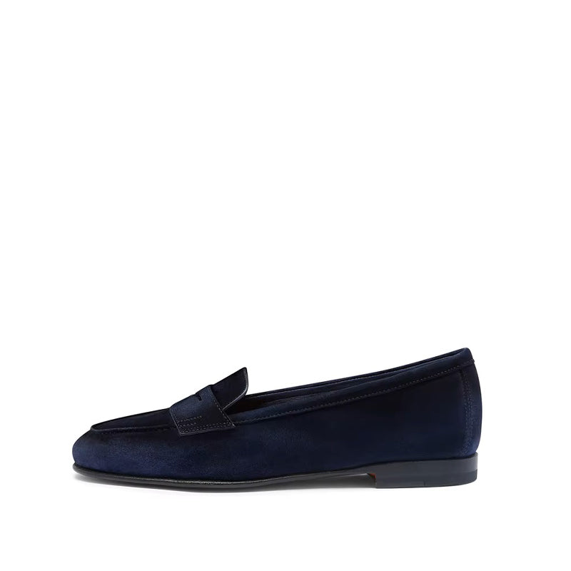 Mocassin Nubuck Femme - Bleu Marine