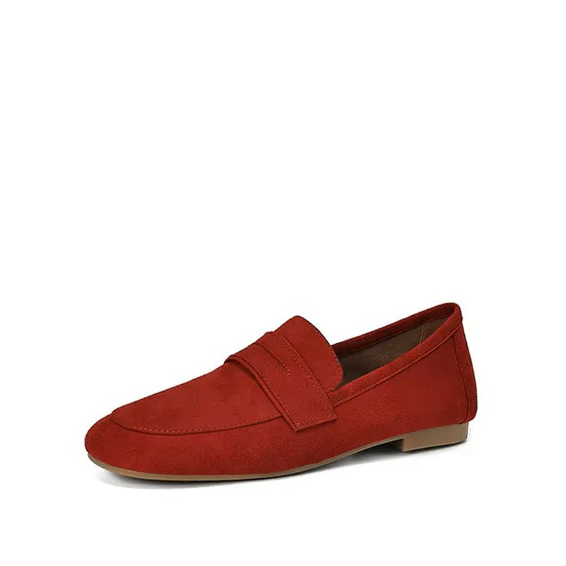 Mocassin Nubuck Femme - Rouge