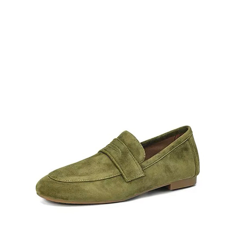 Mocassin Nubuck Femme - Vert Clair