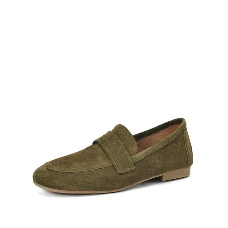 Mocassin Nubuck Femme - Vert Foncé