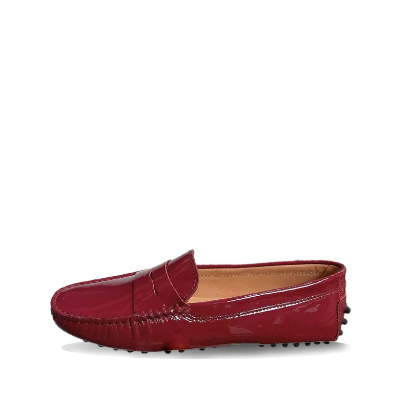 Mocassin Vernis Femme en Cuir - Bordeaux
