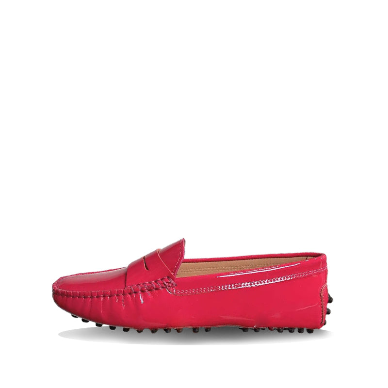 Mocassin Vernis Femme en Cuir - Fuchsia