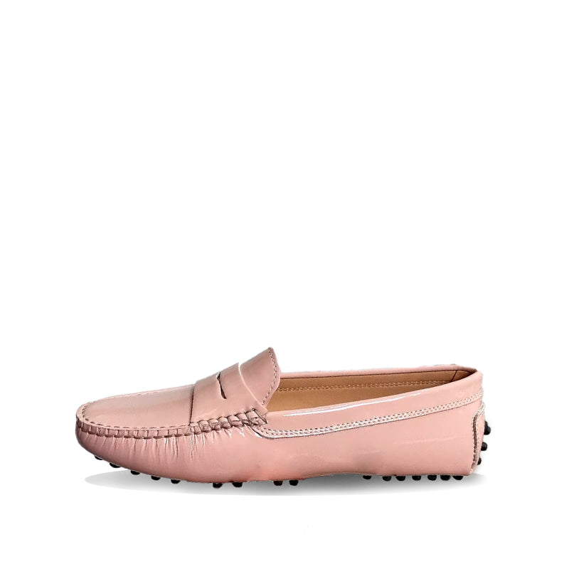 Mocassin Vernis Femme en Cuir - Rose