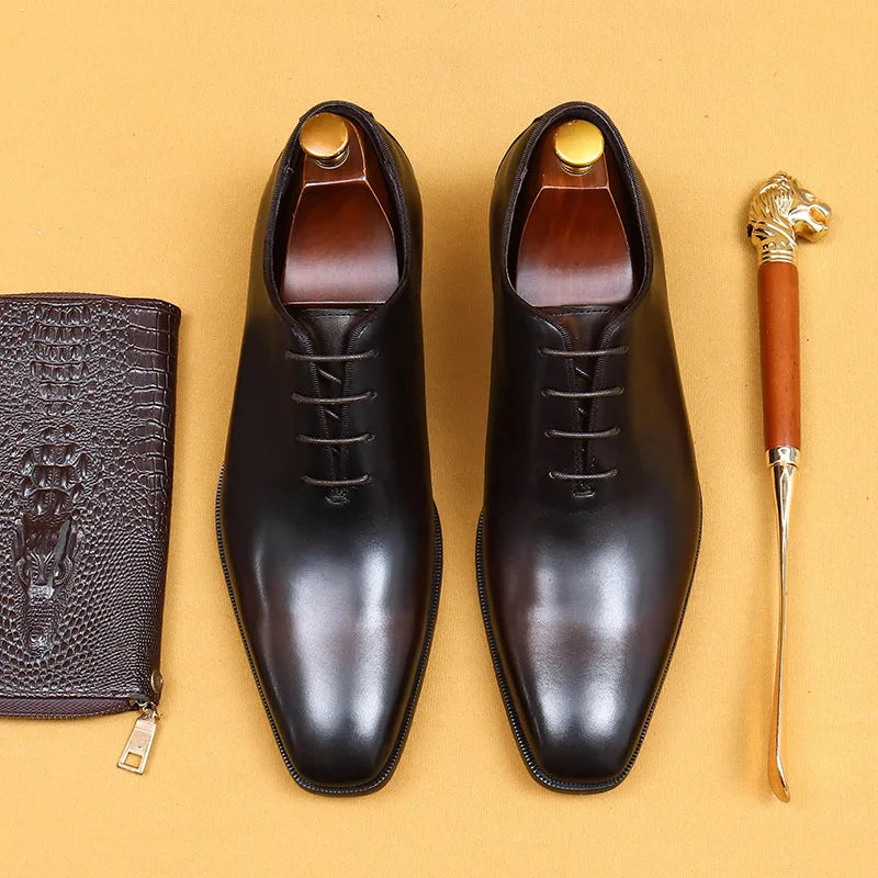 Richelieu Homme Cuir Noir Charbonné – Heritage
