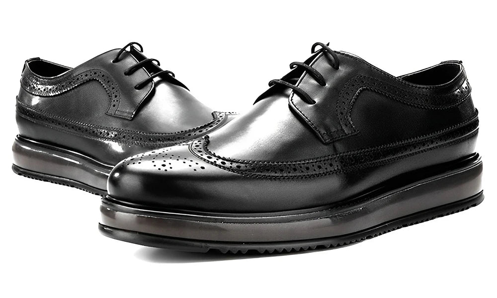 Derby Brogue Homme Cuir Brun Patiné – Heritage