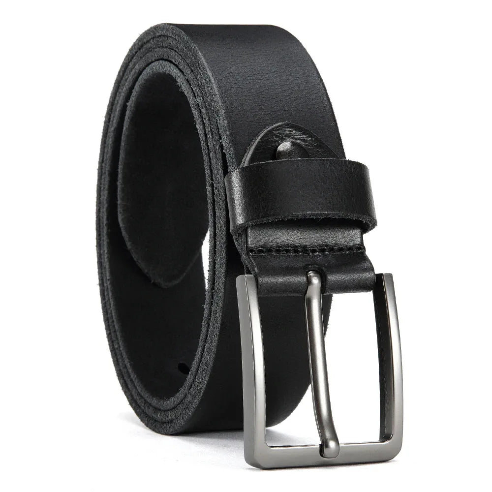 Ceinture Cuir Véritable avec Boucle Métal
