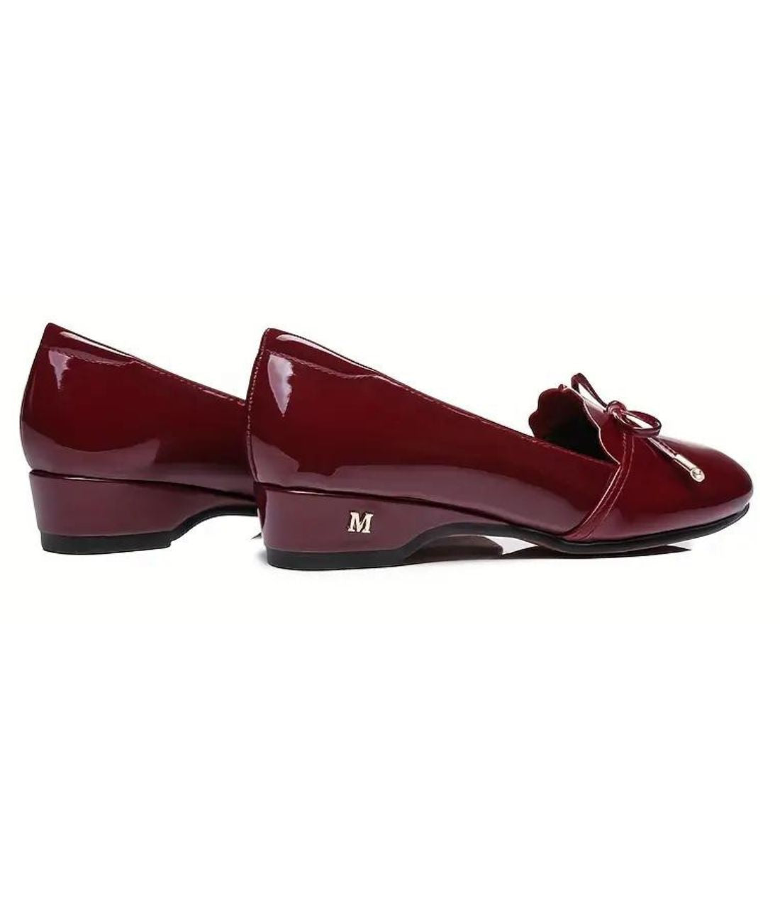 Mocassin Ballerine en Effet vernis Rouge Bordeaux – Femme