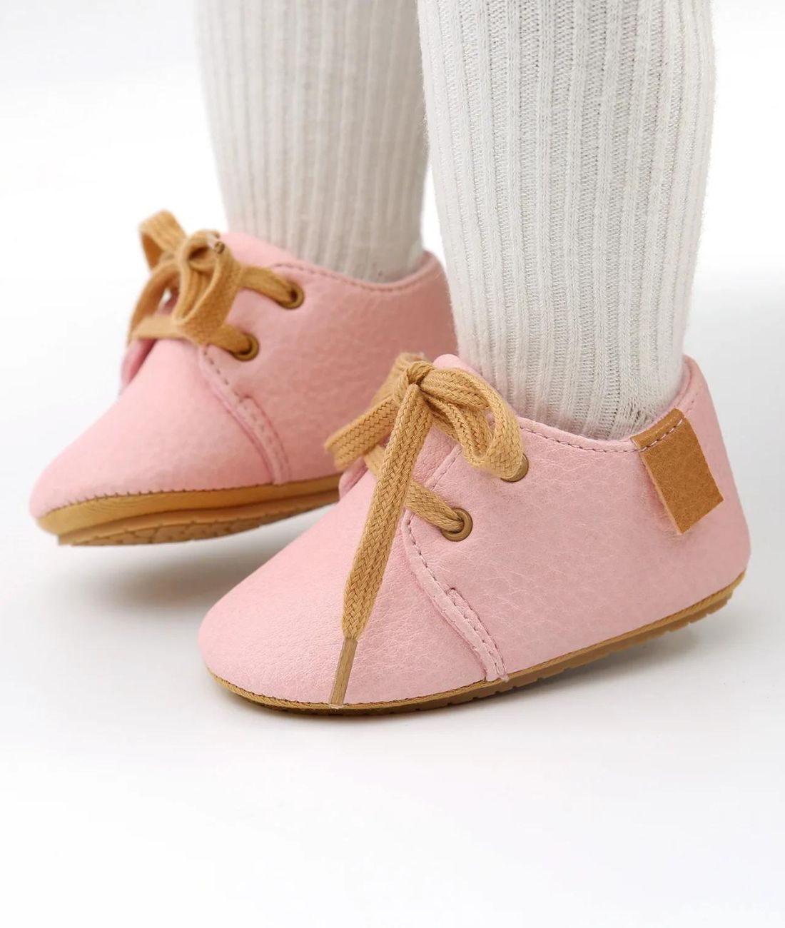 Mocassin avec Nœud en Cuir Rose Écarlate – Bébé Fille