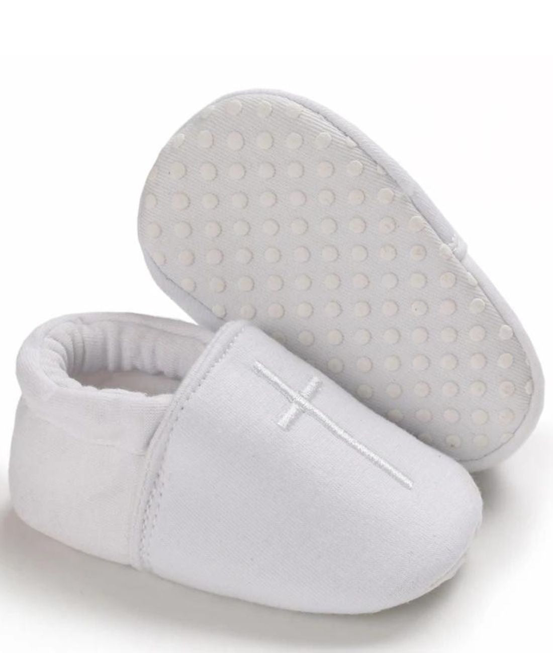 Mocassin de Baptême en Coton Blanc Pur – Bébé
