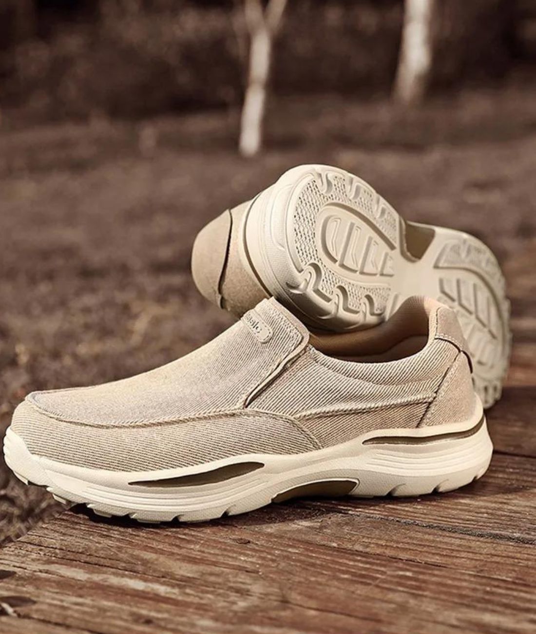 Mocassin Baskets à Plateforme en Suédine Kaki – Homme