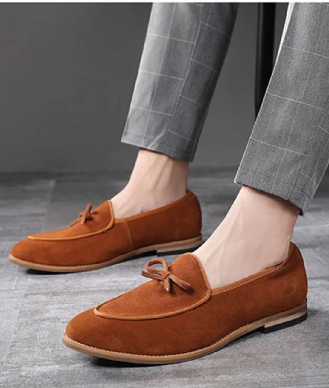 Mocassins Colorés Unis En Suédine Pour Hommes