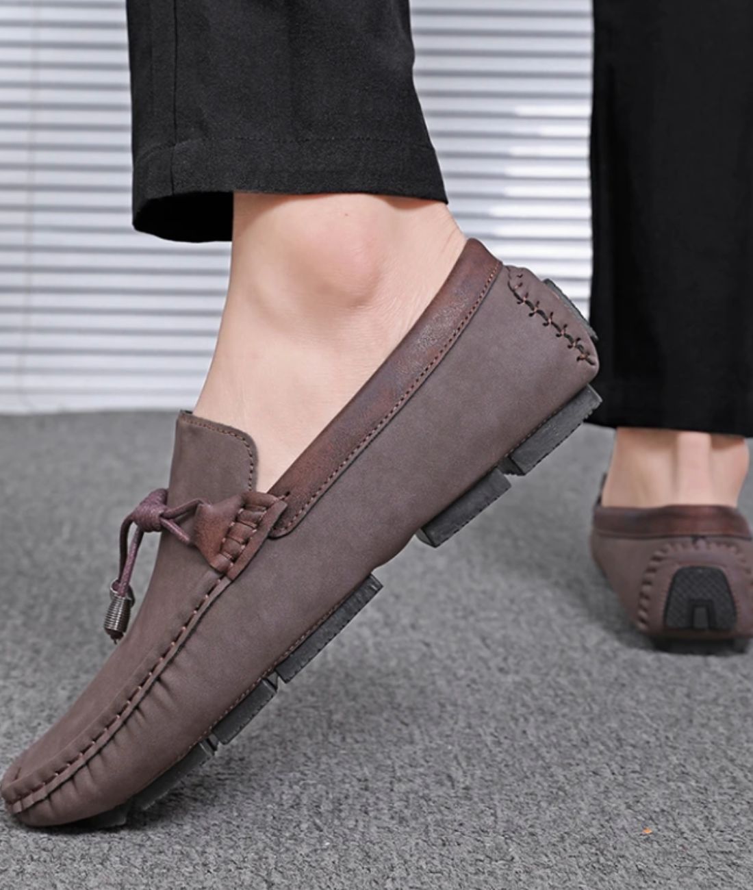 Mocassins en Effet cuir Respirants À Glands Pour Homme