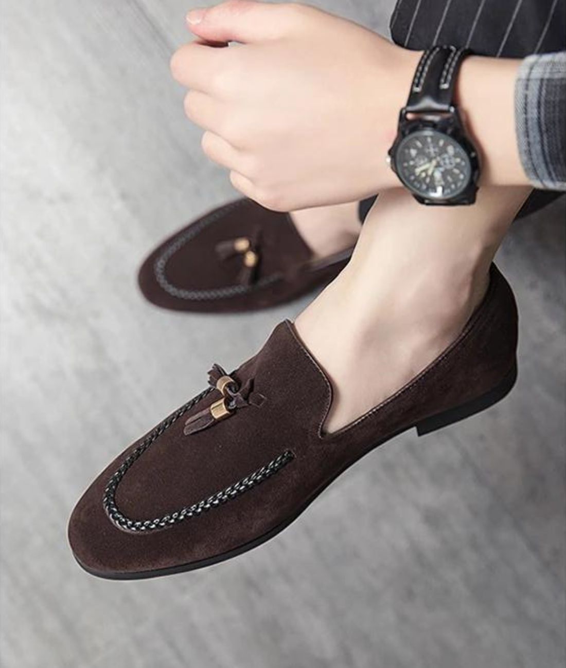 Mocassins En Suédine À Gland Pour Hommes