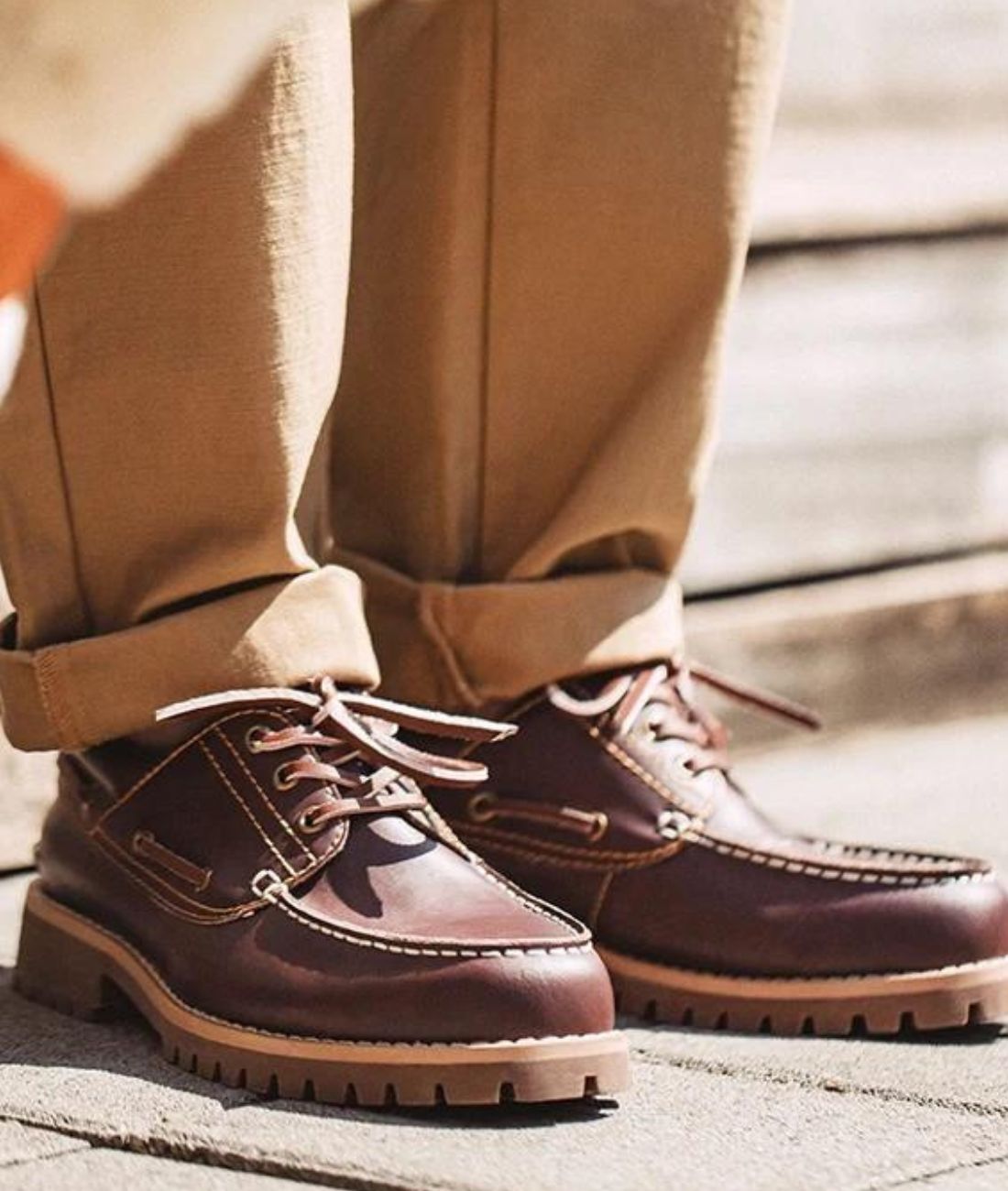 Mocassin Décontracté à Plateforme en Cuir Marron – Homme