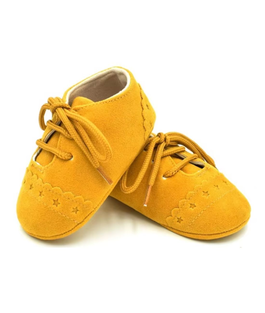 Mocassin Montant en Effet Craquelé Jaune – Bébé