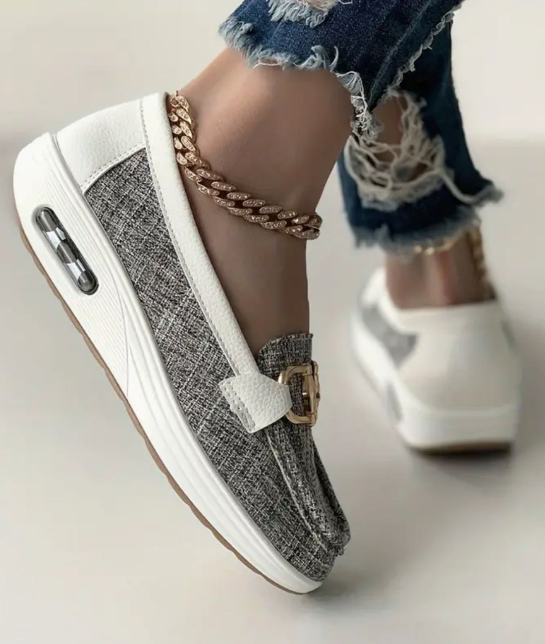 Mocassins Orthopédiques Ouverts À Semelles Compensées Pour Femme