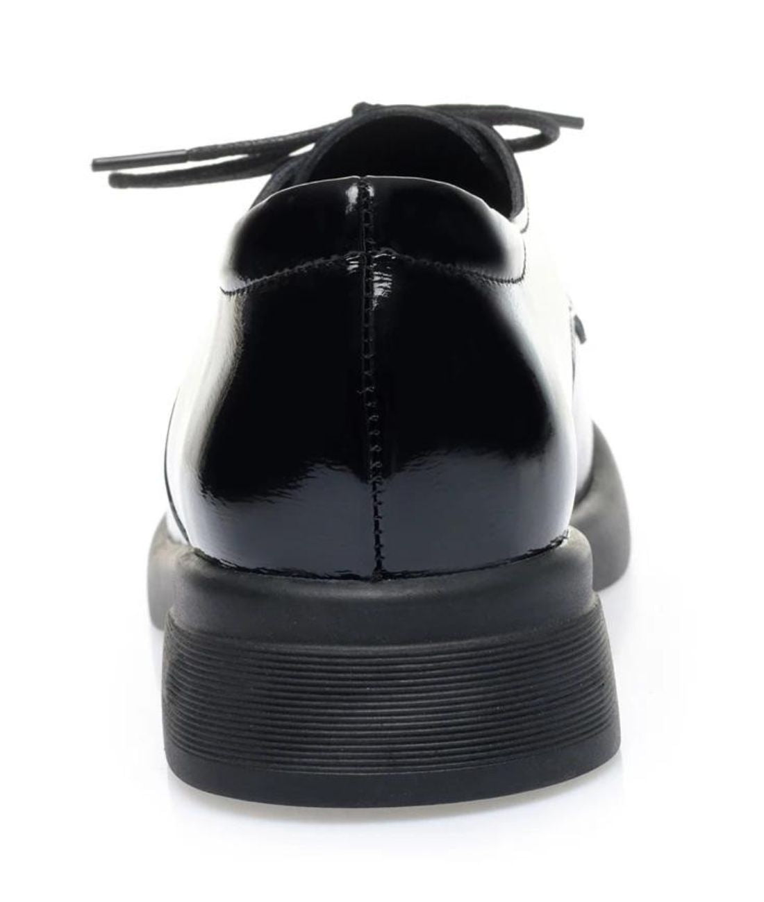 Mocassin à Plateforme Épaisse en Cuir Noir Profond – Femme