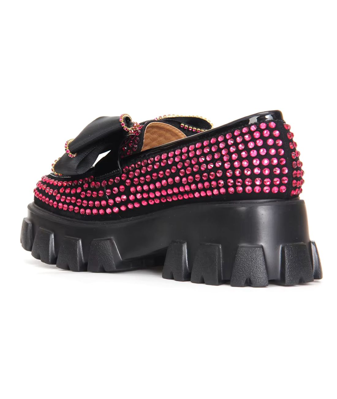 Mocassin à Plateforme en Cuir Fuchsia – Femme