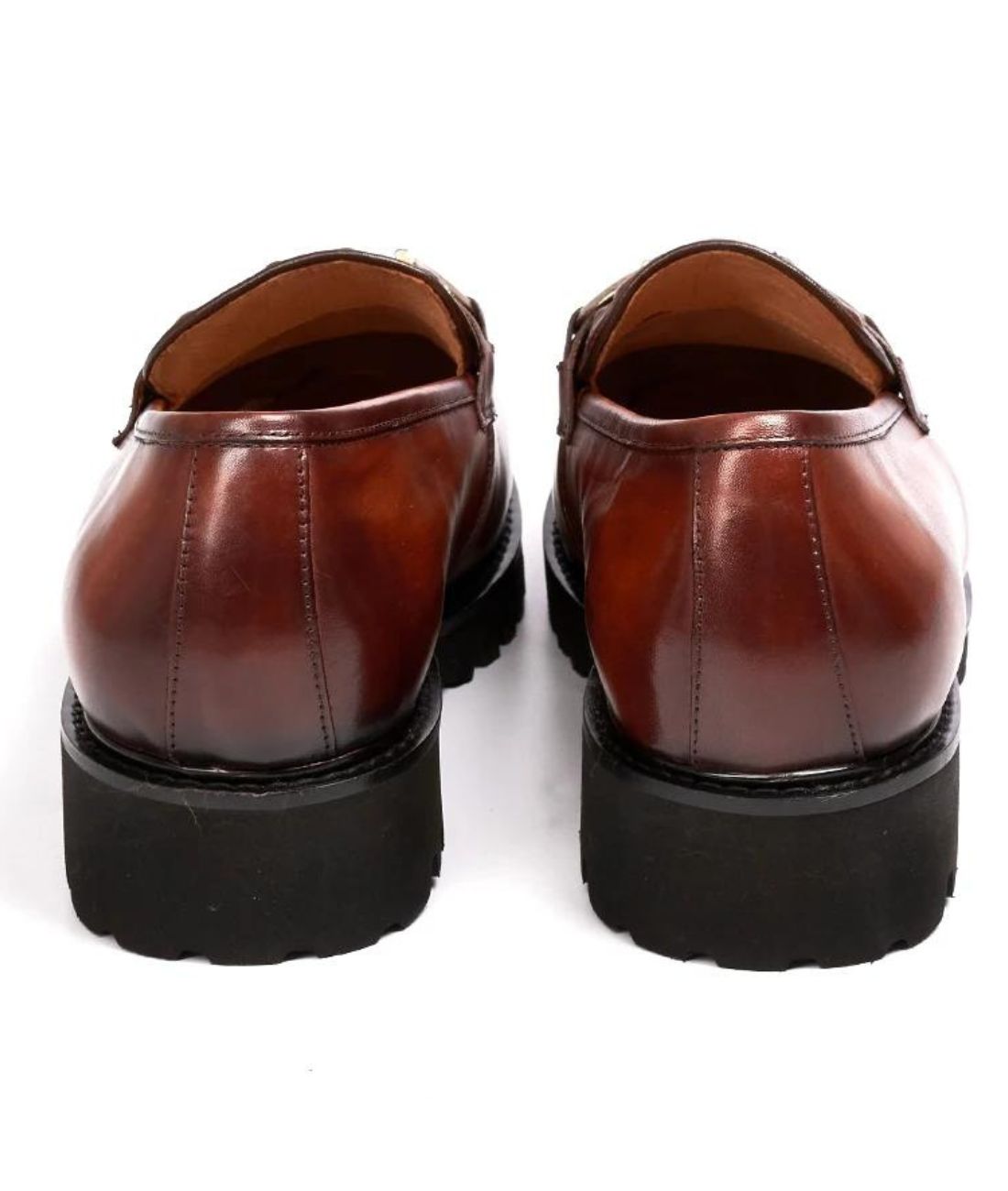 Mocassin à Plateforme en Vernis Croco Marron Cognac – Homme