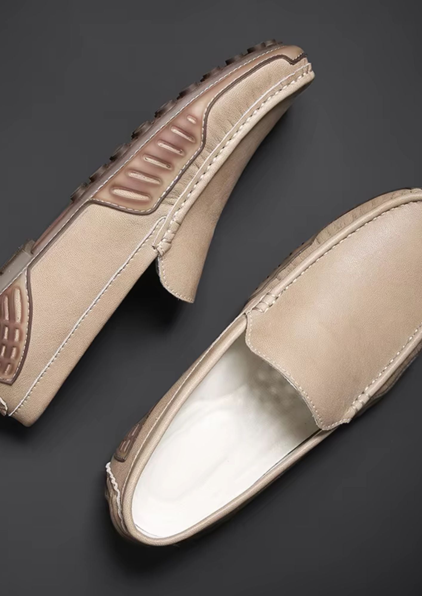 Mocassin Souple en Cuir Synthétique Noir Profond – Homme