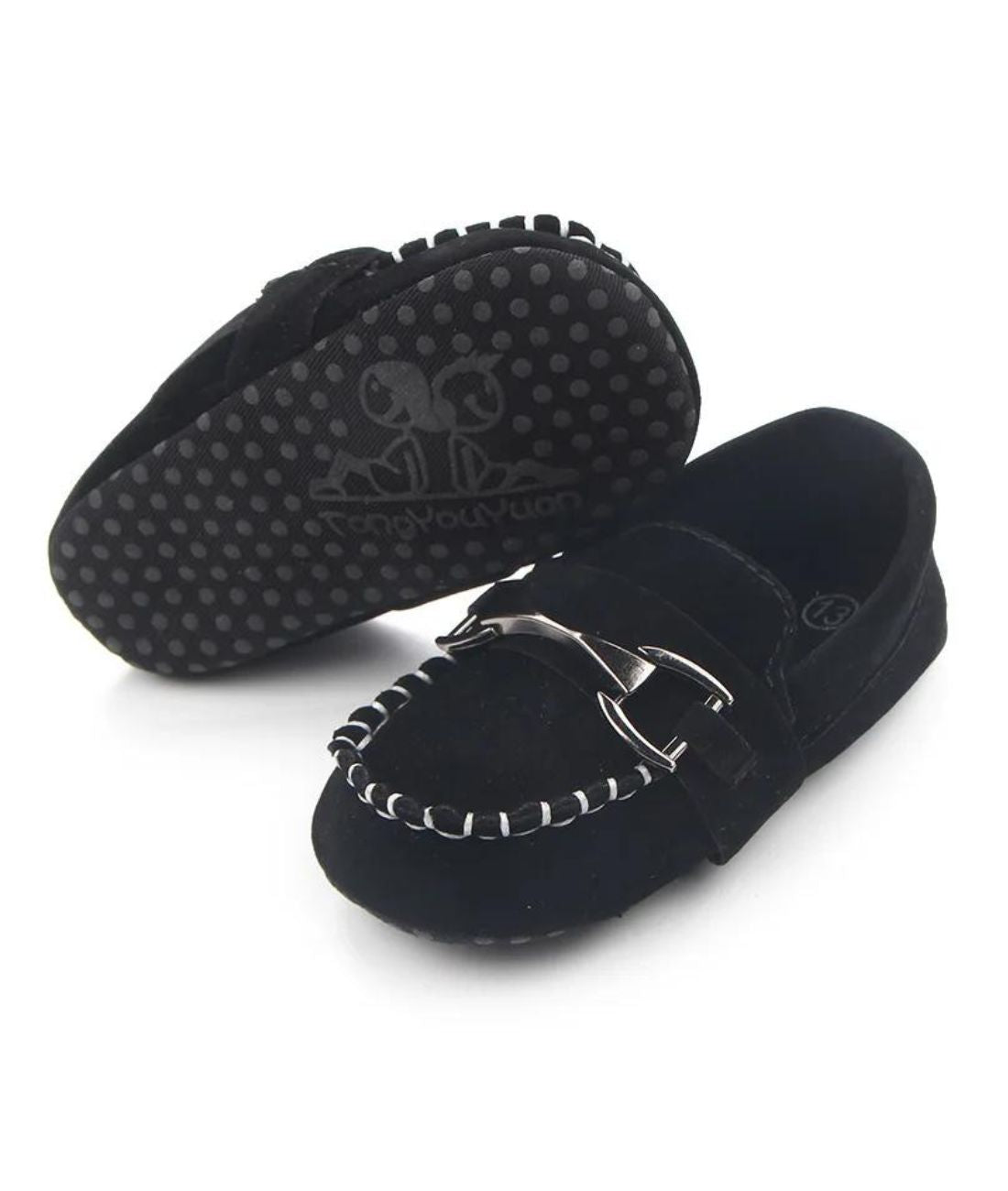 Mocassin Souple en Cuir Noir Profond – Garçon