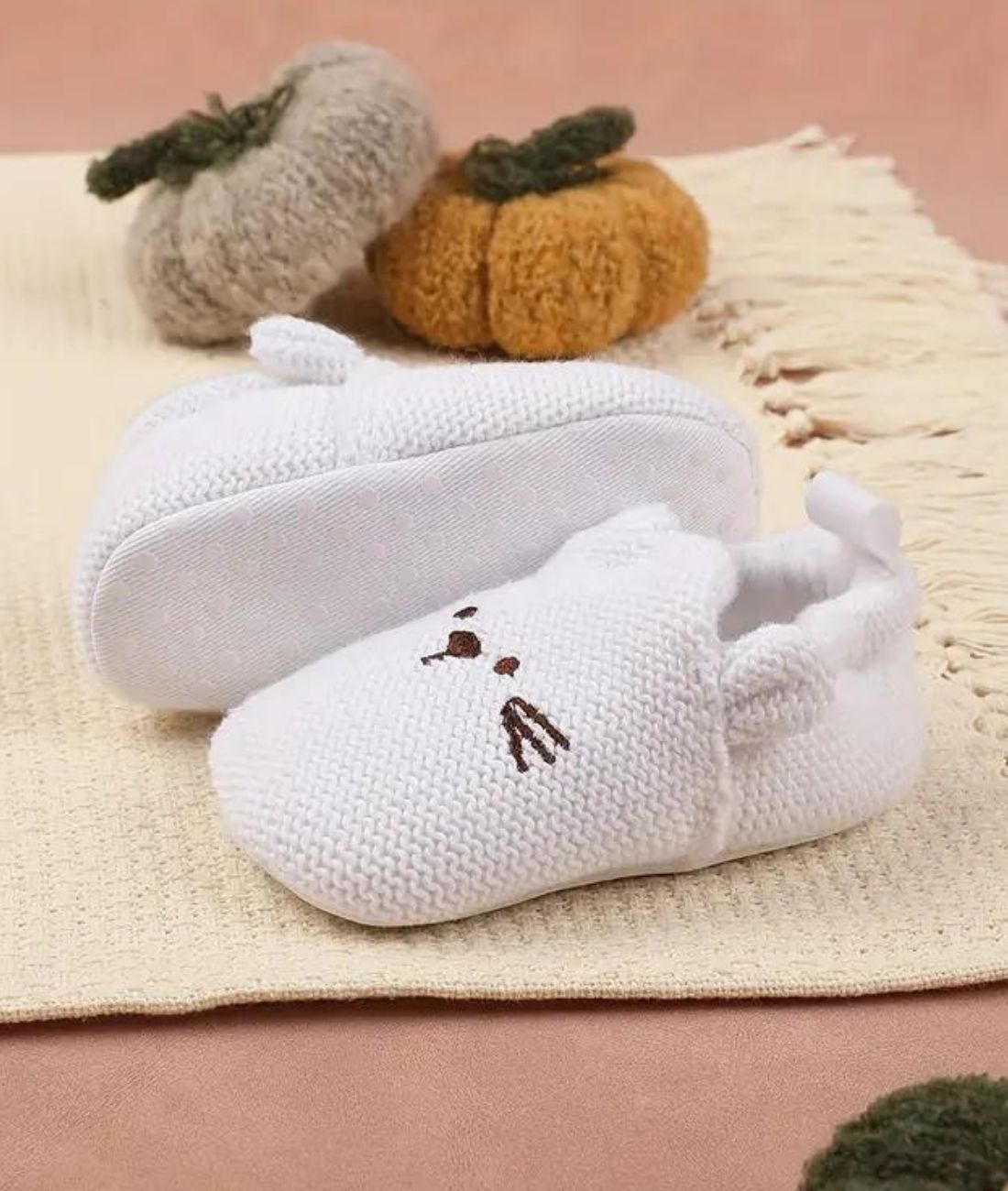 Mocassin Souple en Coton Blanc Pur – Fille