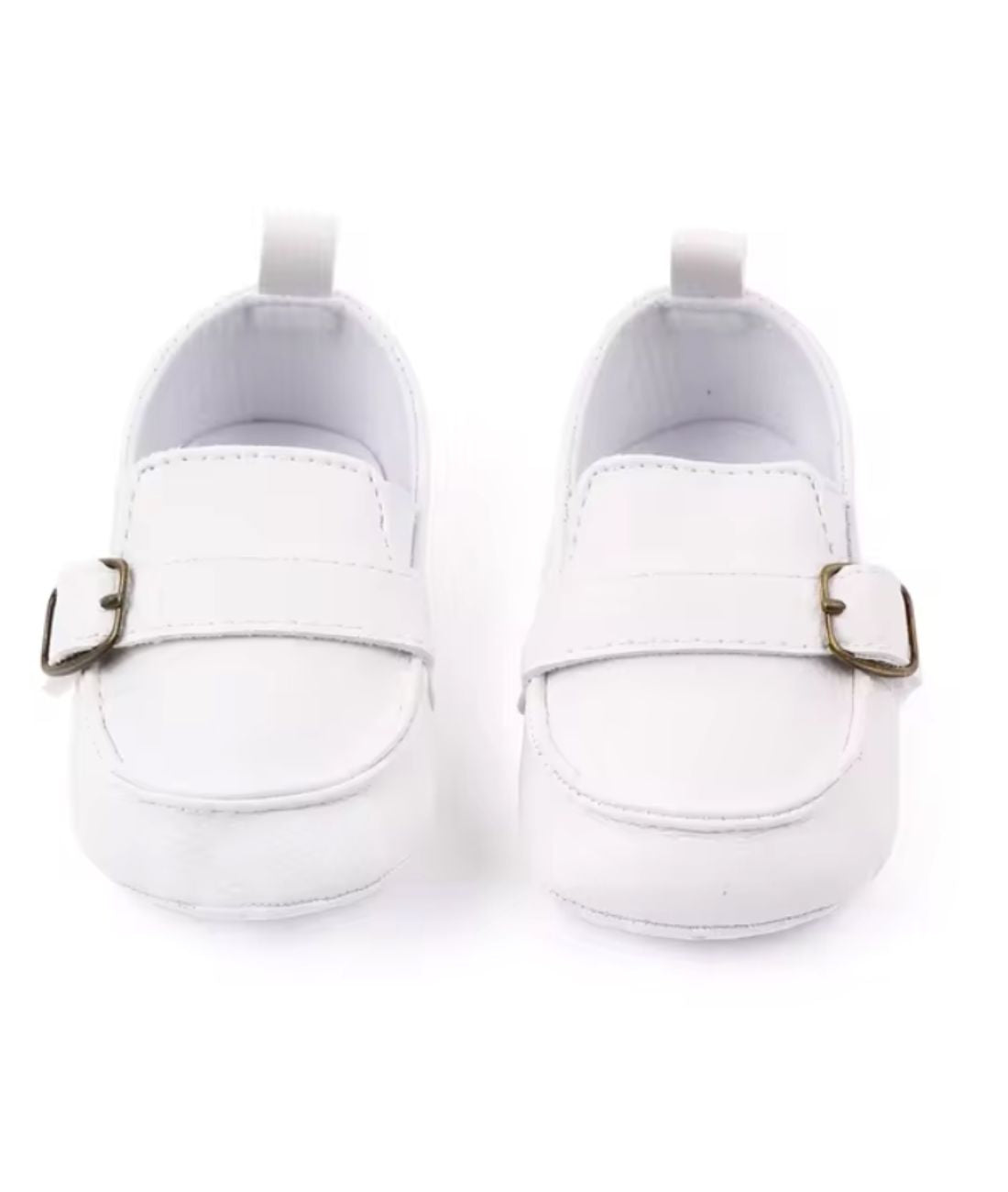 Mocassin Souple Ouvert en Cuir Blanc Éclatant – Fille