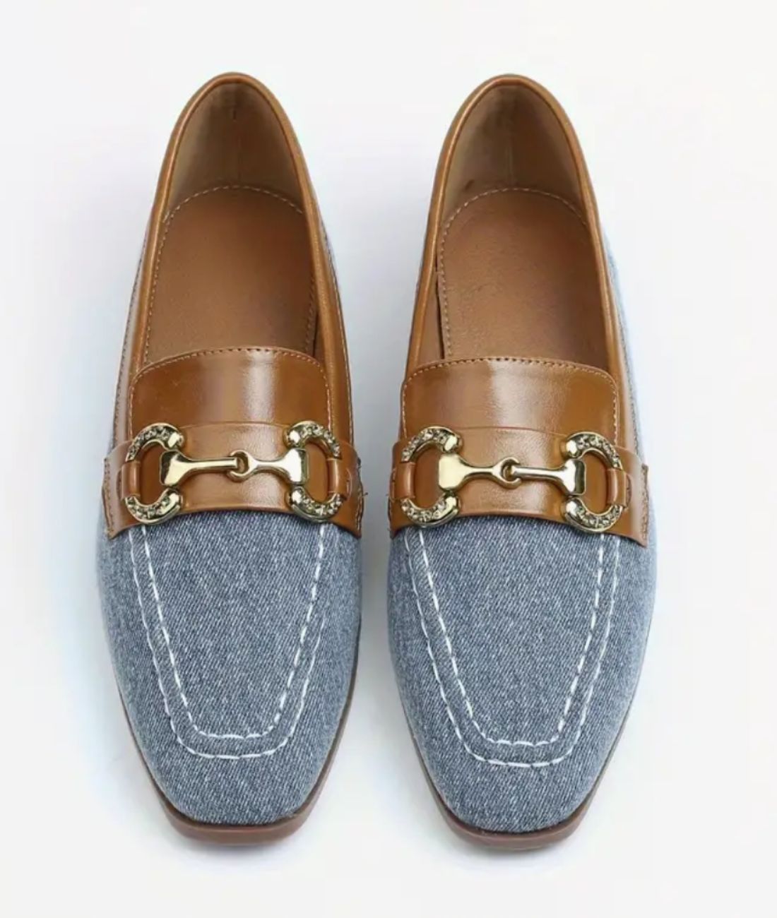 Mocassin Souple Style Bateau en Jean Bleu Denim – Femme