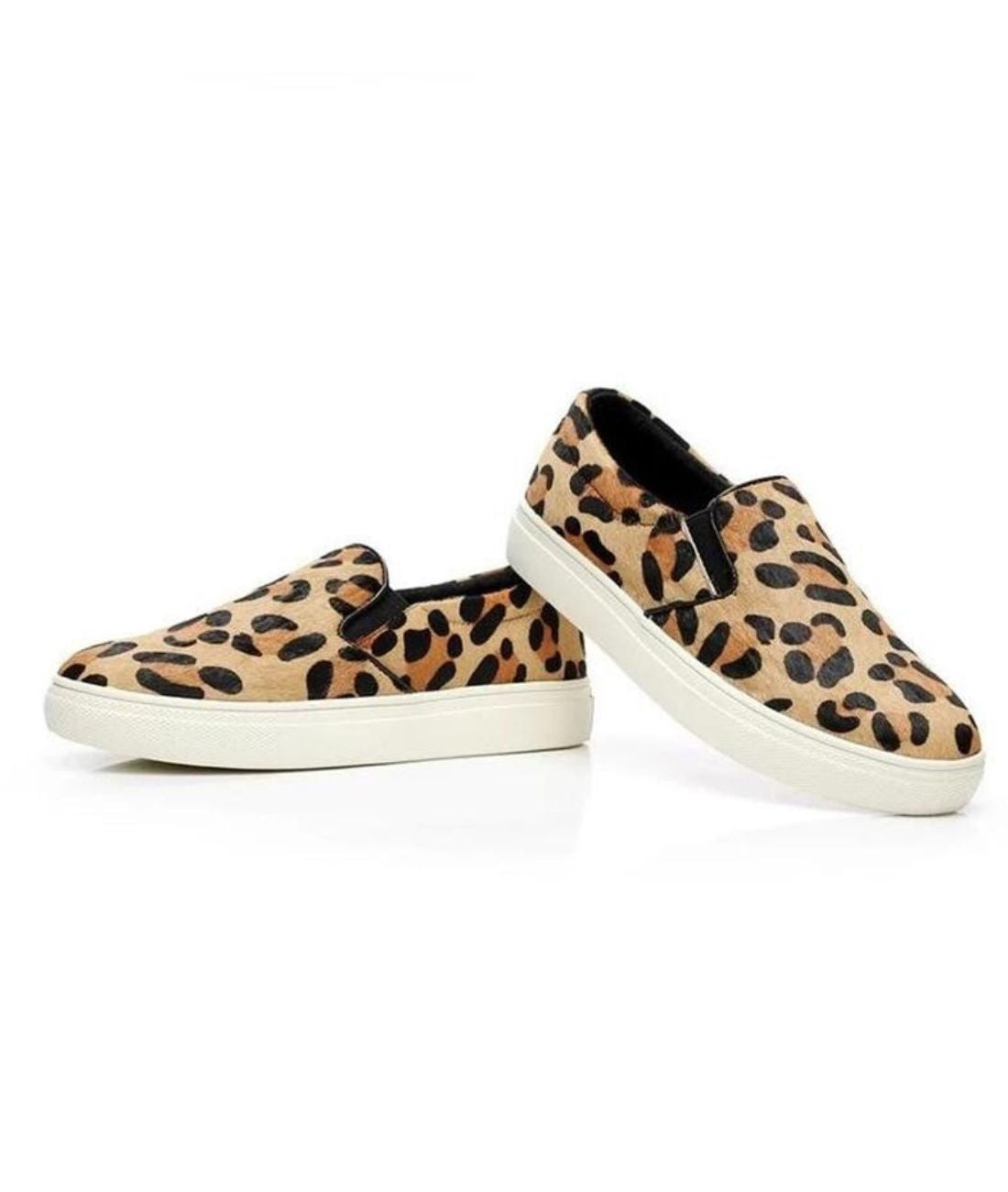 Mocassin Streetwear à Plateforme en Cuir Léopard – Femme