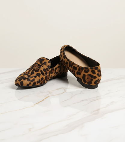 Mocassin en Cuir Imprimé Léopard – Femme
