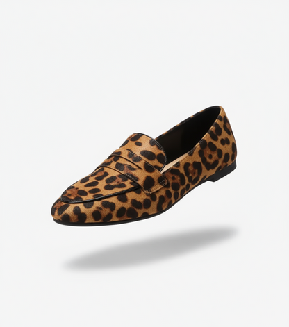 Mocassin en Cuir Imprimé Léopard – Femme