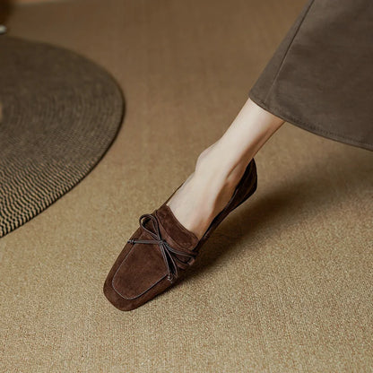 Chaussure Lacets Femme à Talon en Daim Marron