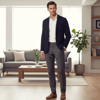 mocassin daim homme dans salon