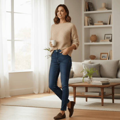 Mocassin Été Femme en Daim et Cuir - Marron