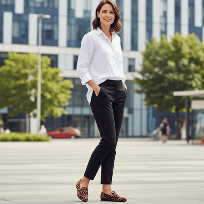 Mocassin en Cuir Imprimé Léopard – Femme